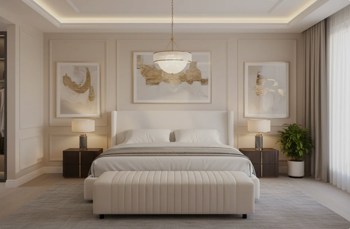 Contemporary apartment bedroom