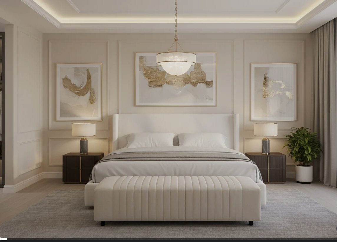 Contemporary apartment bedroom